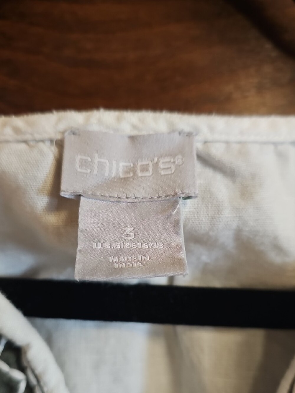 White Embroidered V-Neck Chicos Top - Picture 3 of 6
